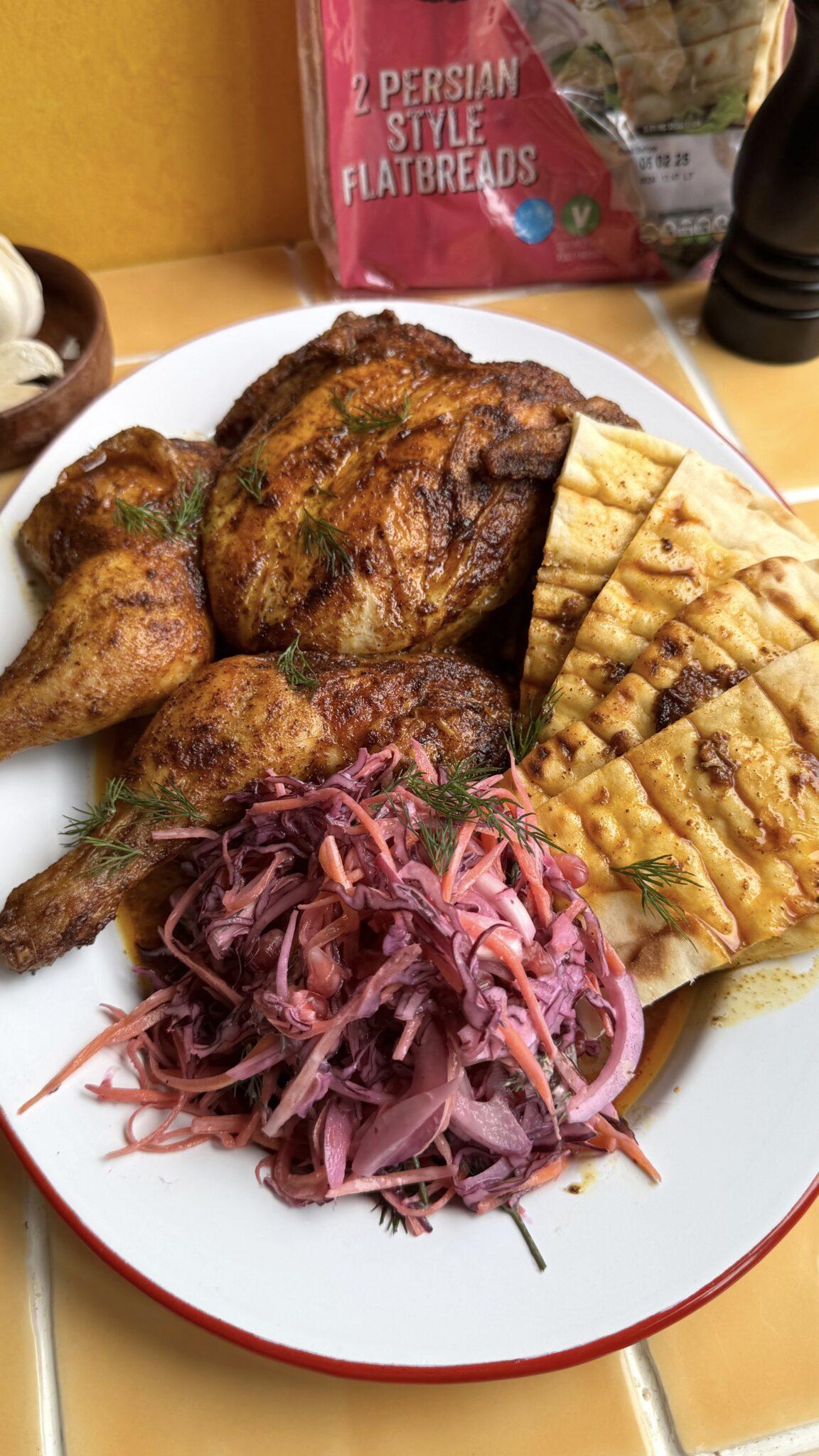roast-spatchcock-chicken-with-winter-slaw-flatbreads