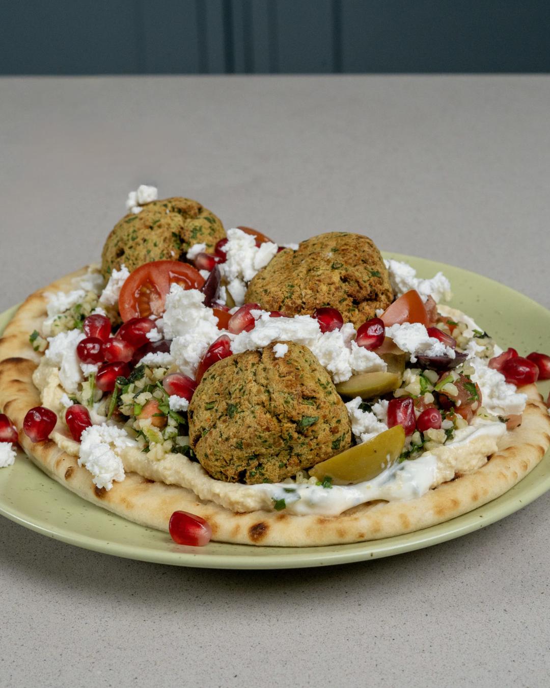 homemade-falafel-on-flatbread