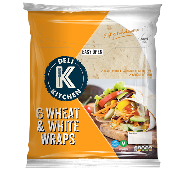 Deli Kitchen 6 Wheat Wraps in Packaging