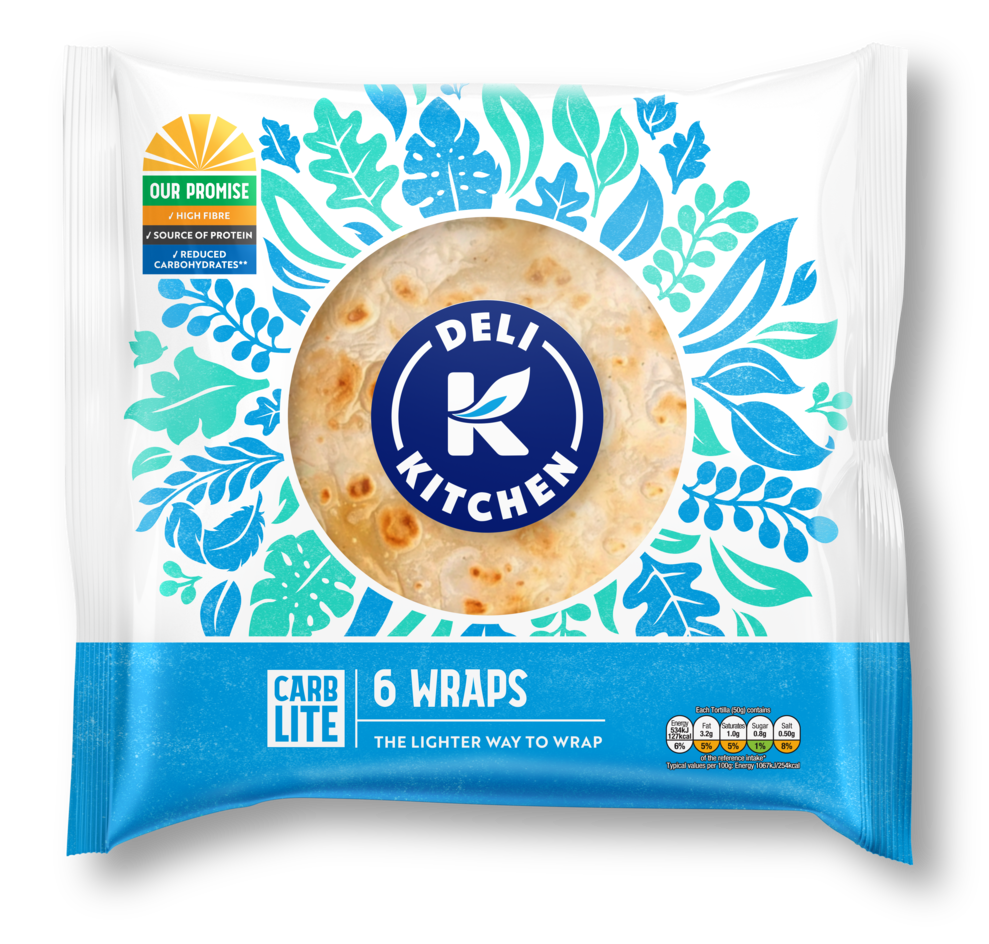 Deli Kitchen 6 Carb Lite Wraps in Packaging ClearBG