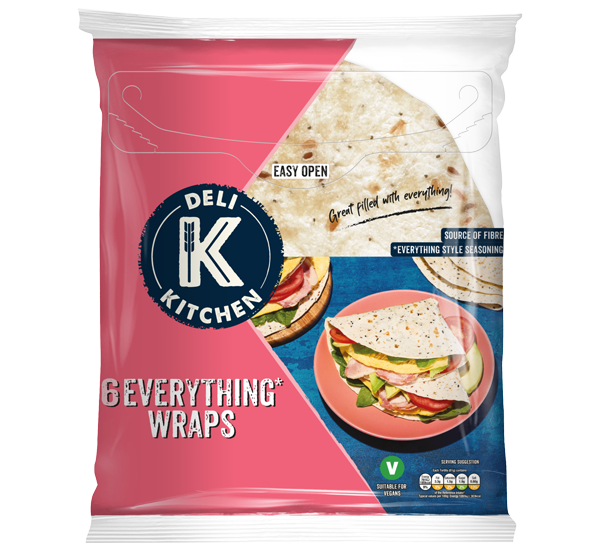 Deli Kitchen 6 Everything Wraps in Packaging