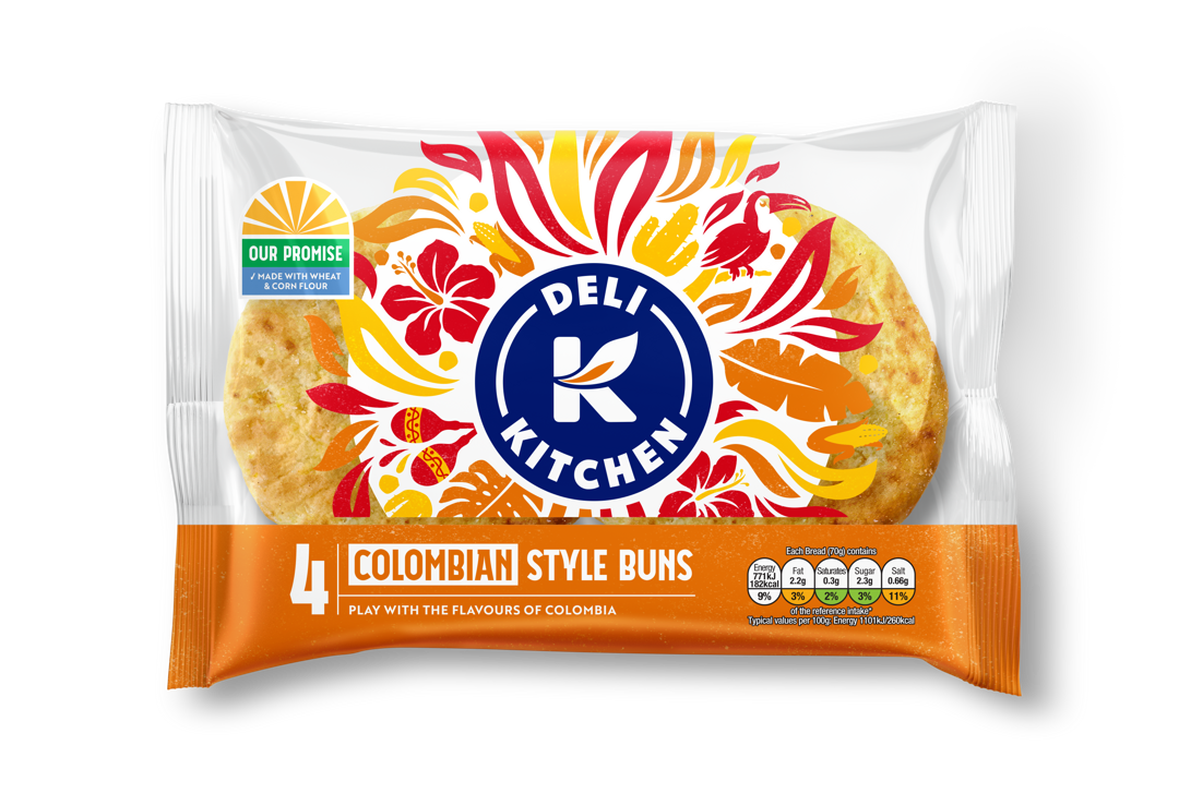 Deli Kitchen 4 Columbian Buns - White Background