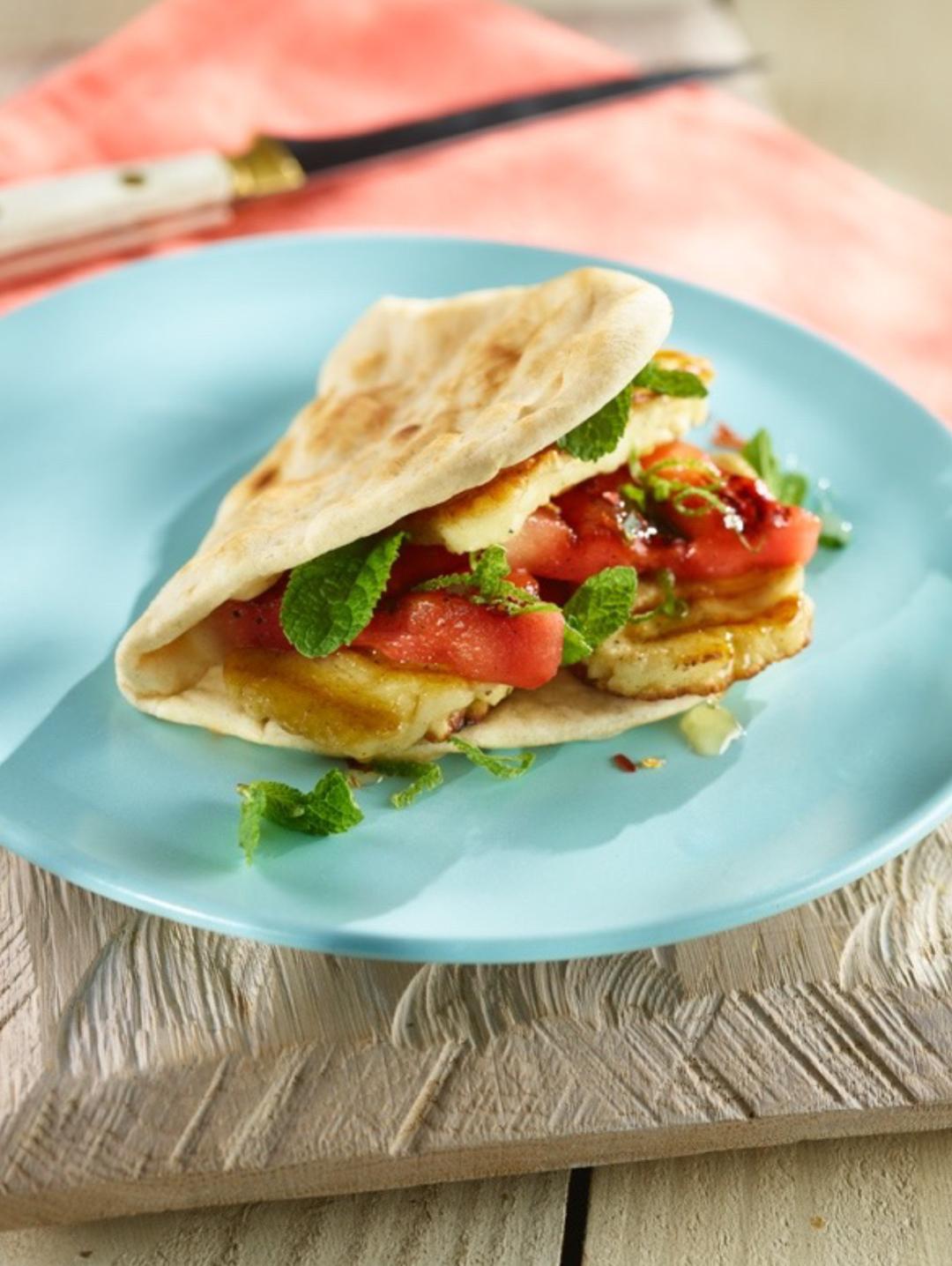 Halloumi, Watermelon & Mint Flatbreads