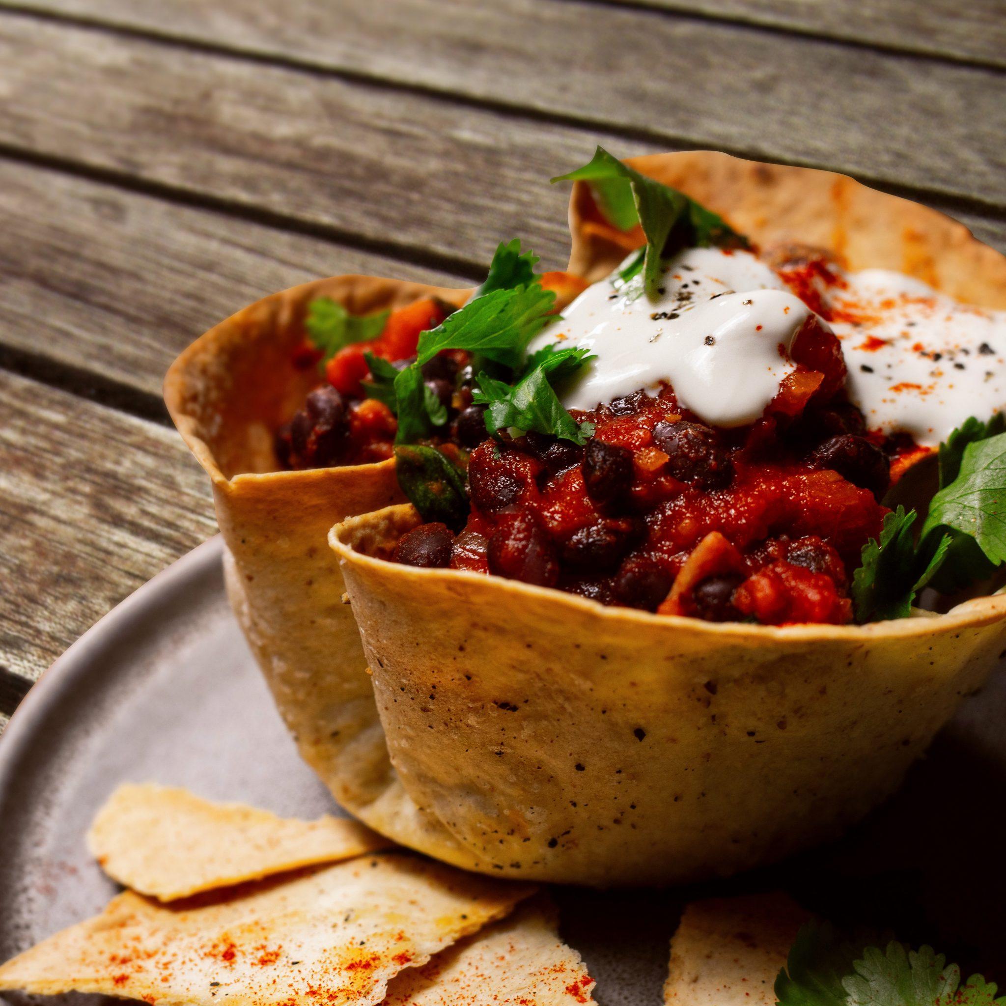Sweet potato and black bean chili bowls