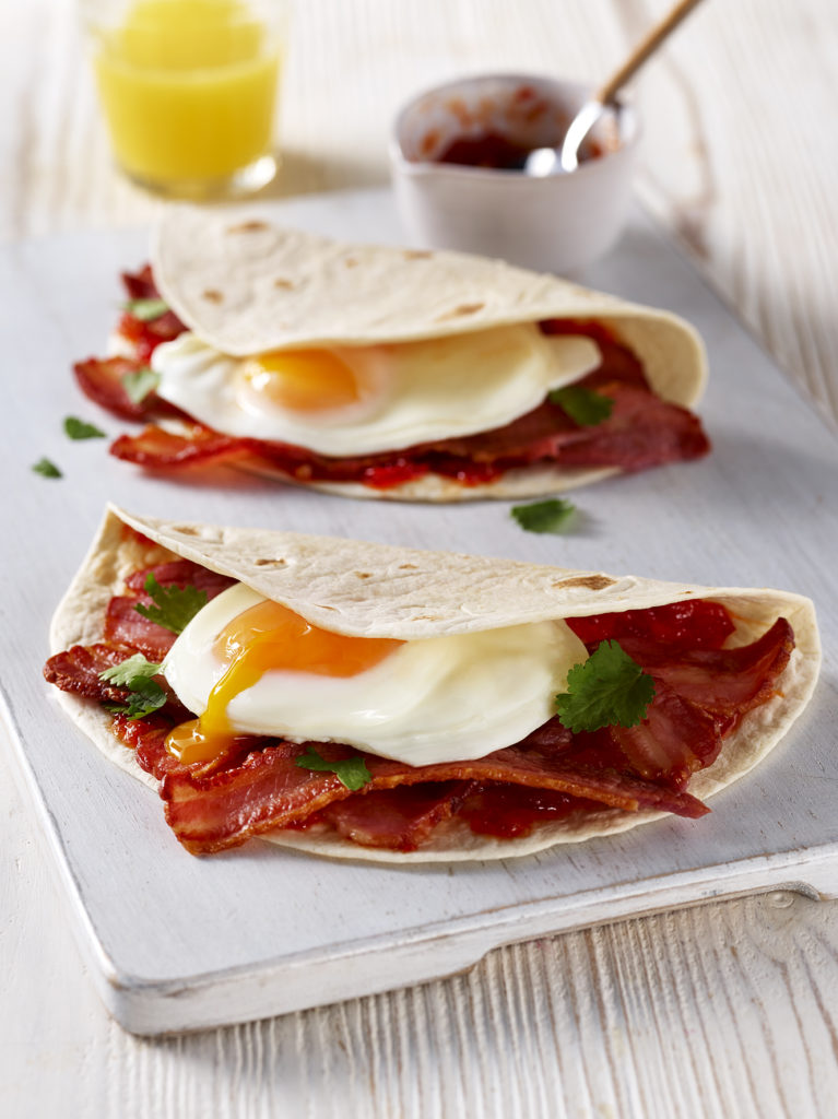 Egg & Bacon Breakfast Wraps