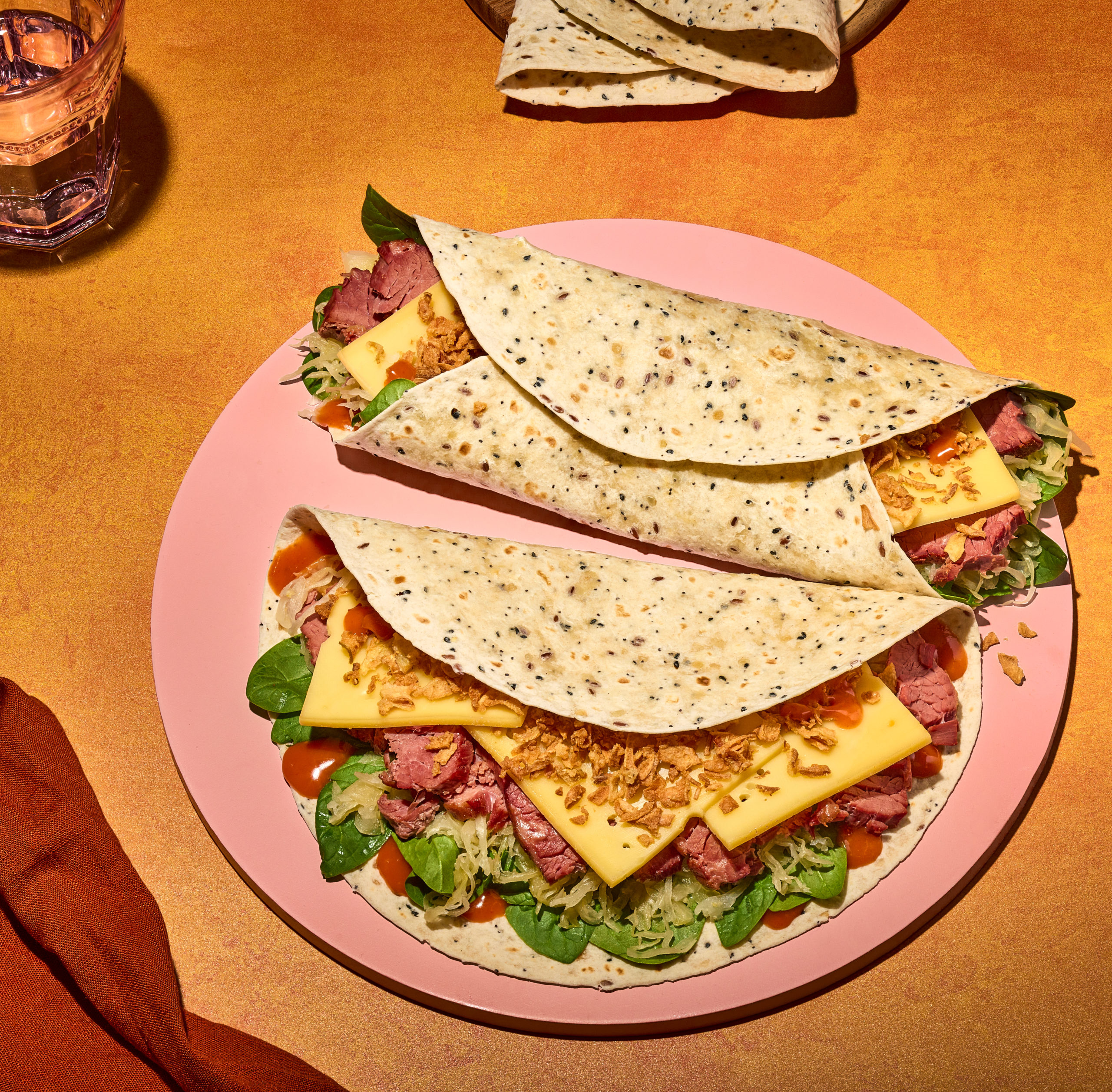 Deli Kitchen Everything Seasoned wrap with cheese and saltbeef